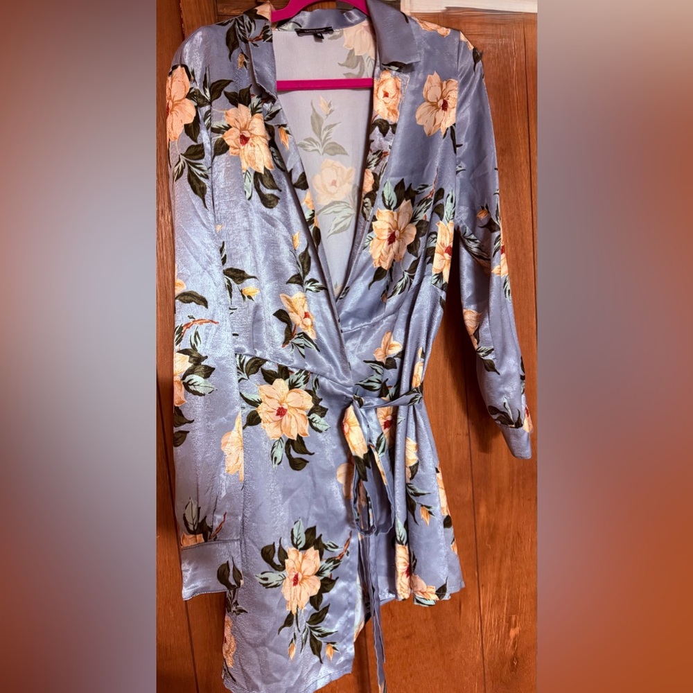 Denny Rose Floral Satin Dress